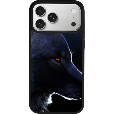 Coque iPhone 18 Pro Max / 17 Pro Max - Silicone rigide noir Wolf Shape