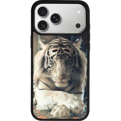 Coque iPhone 17 Pro Max - Silicone rigide noir Zen Tiger
