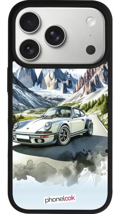 iPhone 17 Pro Case Hülle - Silikon schwarz Porsche 911 Berg Aquarell