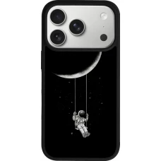 Coque iPhone 18 Pro / 17 Pro - Silicone rigide noir Astro balançoire