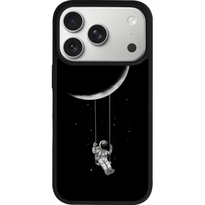 Coque iPhone 18 Pro / 17 Pro - Silicone rigide noir Astro balançoire