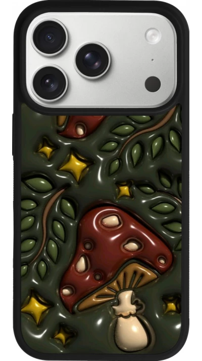 iPhone 17 Pro Case Hülle - Silikon schwarz Autumn 26 3D mushrooms