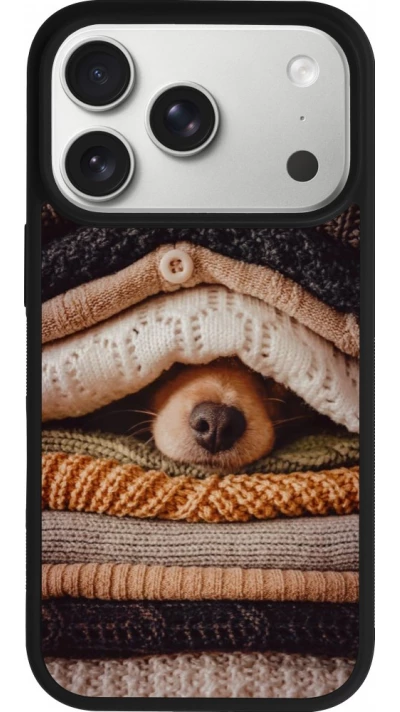iPhone 17 Pro Case Hülle - Silikon schwarz Autumn 26 Dog under the covers