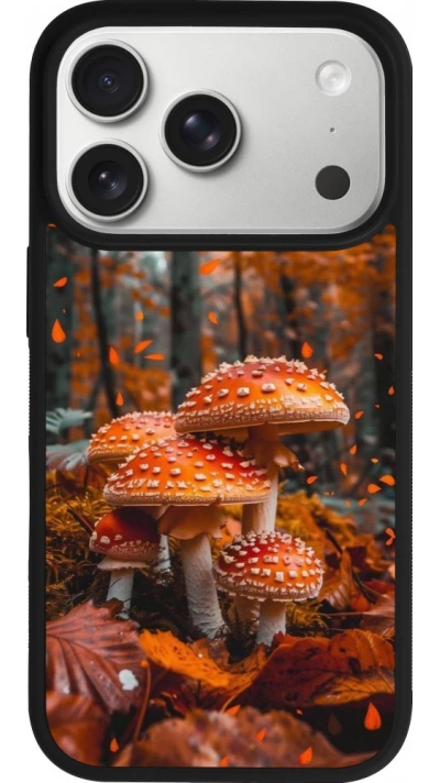 iPhone 17 Pro Case Hülle - Silikon schwarz Autumn 26 Mushrooms in the woods