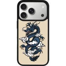 Coque iPhone 17 Pro - Silicone rigide noir Blue Dragon Tattoo