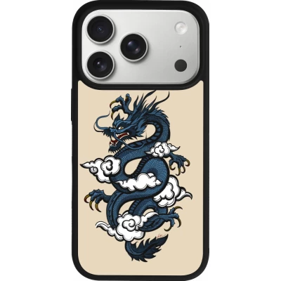 Coque iPhone 17 Pro - Silicone rigide noir Blue Dragon Tattoo