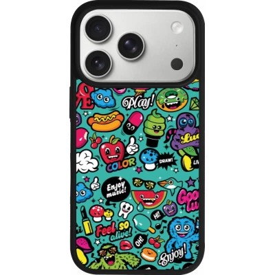 iPhone 17 Pro Case Hülle - Silikon schwarz Cartoons old school