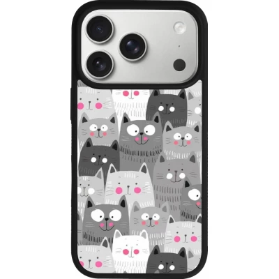 iPhone 17 Pro Case Hülle - Silikon schwarz Katzenschwärme