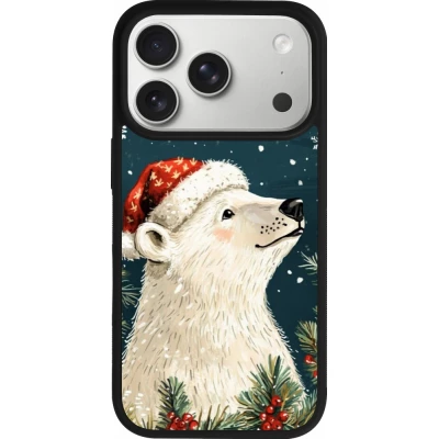 Coque iPhone 18 Pro / 17 Pro - Silicone rigide noir Christmas 25 Bear