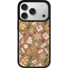 Coque iPhone 18 Pro / 17 Pro - Silicone rigide noir Christmas 25 Pattern Ginger Cookie