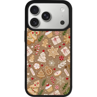 Coque iPhone 17 Pro - Silicone rigide noir Christmas 25 Pattern Ginger Cookie