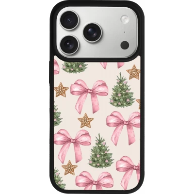 Coque iPhone 18 Pro / 17 Pro - Silicone rigide noir Christmas 25 Vintage Ribbons