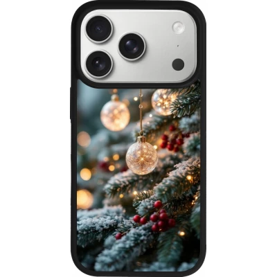 Coque iPhone 18 Pro / 17 Pro - Silicone rigide noir Christmas 25 Xmas Decorated Tree