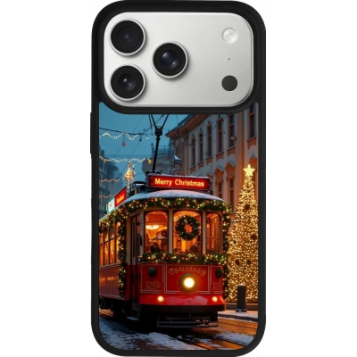 Coque iPhone 18 Pro / 17 Pro - Silicone rigide noir Christmas 25 Xmas Train
