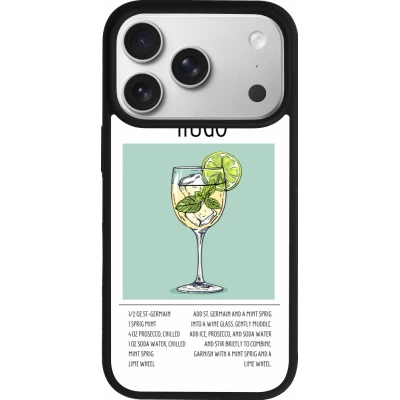 Coque iPhone 18 Pro / 17 Pro - Silicone rigide noir Cocktail recette Hugo