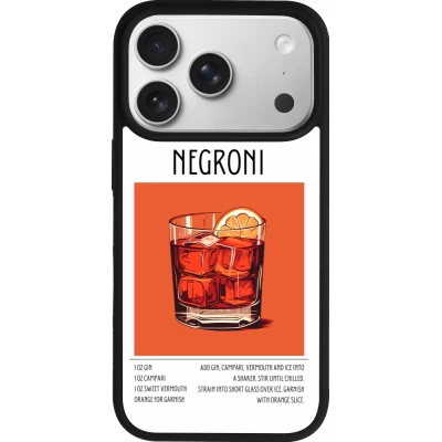 Coque iPhone 17 Pro - Silicone rigide noir Cocktail recette Negroni