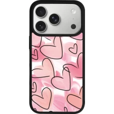 iPhone 17 Pro Case Hülle - Silikon schwarz Easter 2023 pink hearts