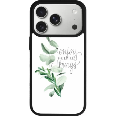 Coque iPhone 18 Pro / 17 Pro - Silicone rigide noir Enjoy the little things