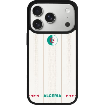 Coque iPhone 17 Pro - Silicone rigide noir Maillot de football Algérie 2026 personnalisable