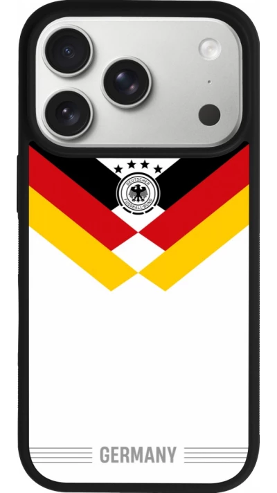 Coque iPhone 17 Pro - Silicone rigide noir Maillot de football Allemagne 2026 personnalisable