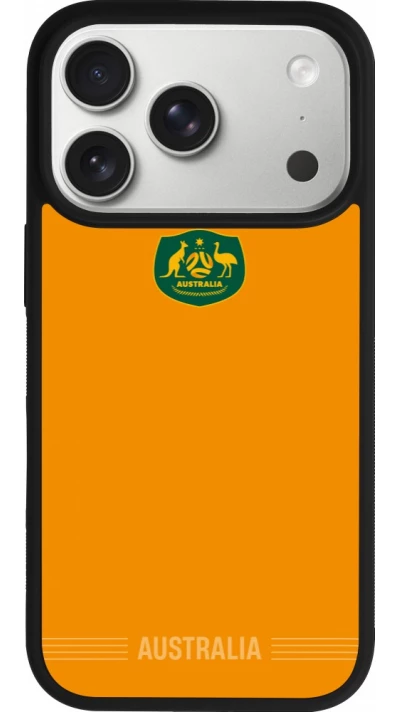 Coque iPhone 17 Pro - Silicone rigide noir Maillot de football Australie 2026 personnalisable