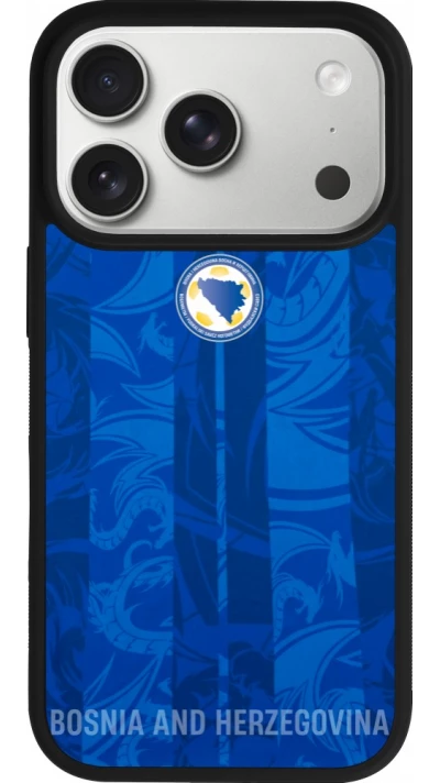 Coque iPhone 17 Pro - Silicone rigide noir Maillot de football Bosnie-Herzégovine 2026 personnalisable