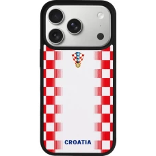 iPhone 17 Pro Case Hülle - Silikon schwarz Kroatien 2026 personalisierbares Fussballtrikot