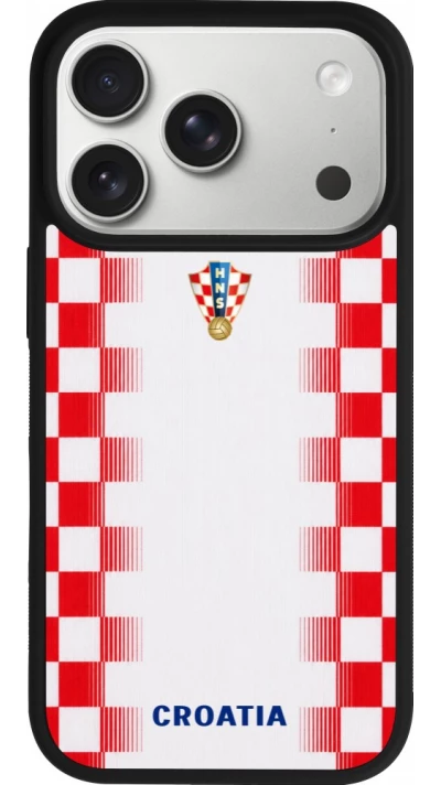 iPhone 17 Pro Case Hülle - Silikon schwarz Kroatien 2026 personalisierbares Fussballtrikot