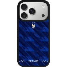 Coque iPhone 17 Pro - Silicone rigide noir Maillot de football France 2026 personnalisable