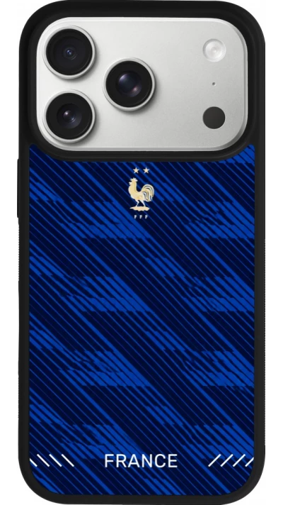 Coque iPhone 17 Pro - Silicone rigide noir Maillot de football France 2026 personnalisable