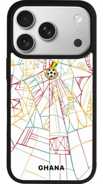 Coque iPhone 17 Pro - Silicone rigide noir Maillot de football Ghana 2026 personnalisable