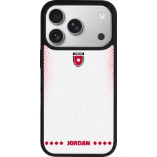 iPhone 17 Pro Case Hülle - Silikon schwarz Jordanien 2026 personalisierbares Fussballtrikot