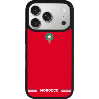 iPhone 17 Pro Case Hülle - Silikon schwarz Marokko 2026 personalisierbares Fussballtrikot