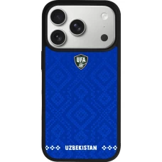 iPhone 17 Pro Case Hülle - Silikon schwarz Usbekistan 2026 personalisierbares Fussballtrikot