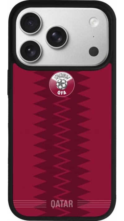 iPhone 17 Pro Case Hülle - Silikon schwarz Qatar 2026 personalisierbares Fussballtrikot