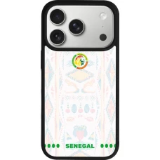 Coque iPhone 17 Pro - Silicone rigide noir Maillot de football Sénégal 2026 personnalisable