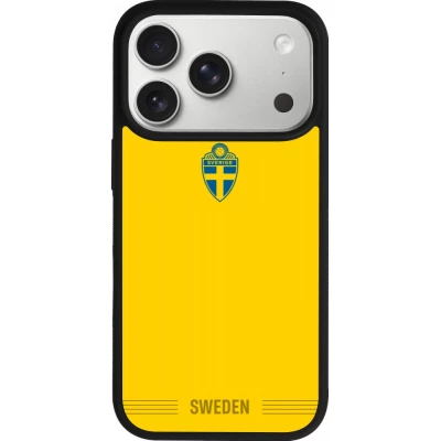 iPhone 17 Pro Case Hülle - Silikon schwarz Schweden 2026 personalisierbares Fussballtrikot