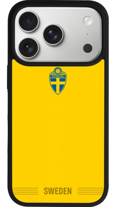 iPhone 17 Pro Case Hülle - Silikon schwarz Schweden 2026 personalisierbares Fussballtrikot