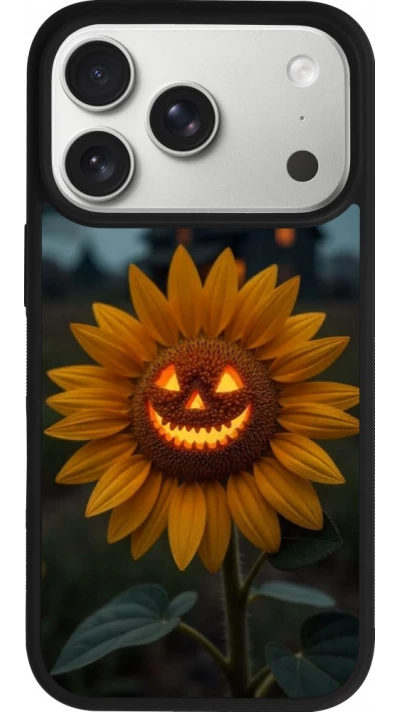 iPhone 18 Pro / 17 Pro Case Hülle - Silikon schwarz Halloween 2026 Evil Sunflower