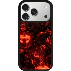 Coque iPhone 18 Pro / 17 Pro - Silicone rigide noir Halloween 2026 Pattern Halloween