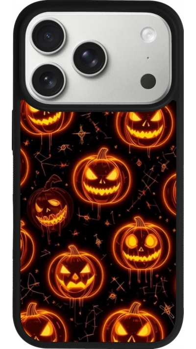 iPhone 18 Pro / 17 Pro Case Hülle - Silikon schwarz Halloween 2026 Pattern Pumpkins