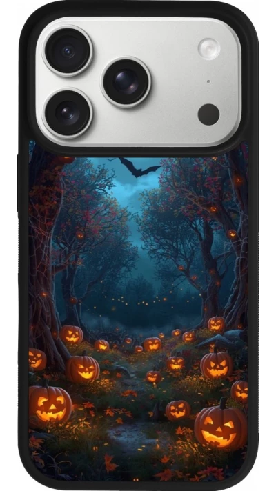 iPhone 18 Pro / 17 Pro Case Hülle - Silikon schwarz Halloween 2026 Road of Pumpkins