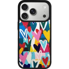 Coque iPhone 18 Pro / 17 Pro - Silicone rigide noir Joyful Hearts