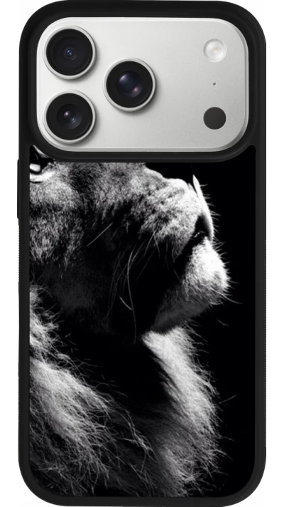 iPhone 17 Pro Case Hülle - Silikon schwarz Lion looking up