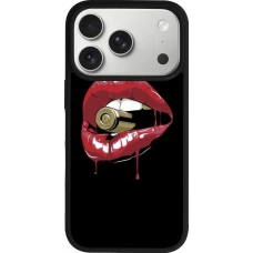 Coque iPhone 18 Pro / 17 Pro - Silicone rigide noir Lips bullet