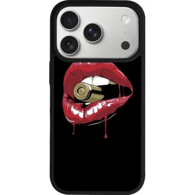 Coque iPhone 18 Pro / 17 Pro - Silicone rigide noir Lips bullet