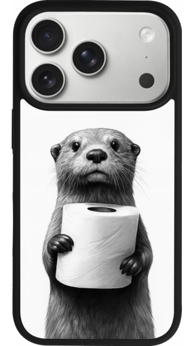 iPhone 17 Pro Case Hülle - Silikon schwarz Otter Toilettenpapier