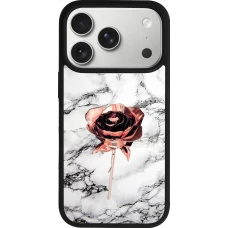 iPhone 17 Pro Case Hülle - Silikon schwarz Marble Rose Gold