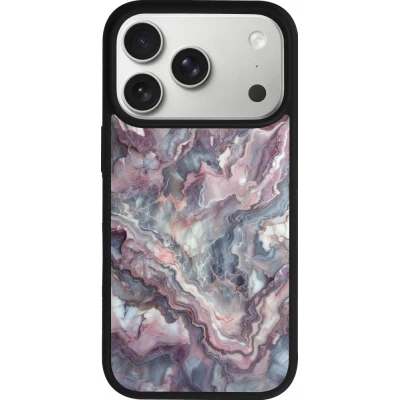 iPhone 17 Pro Case Hülle - Silikon schwarz Violetter silberner Marmor
