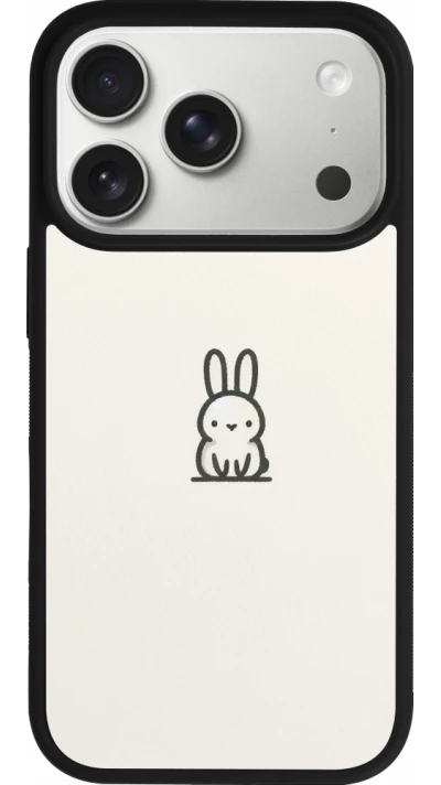 Coque iPhone 17 Pro - Silicone rigide noir Minimal bunny cutie